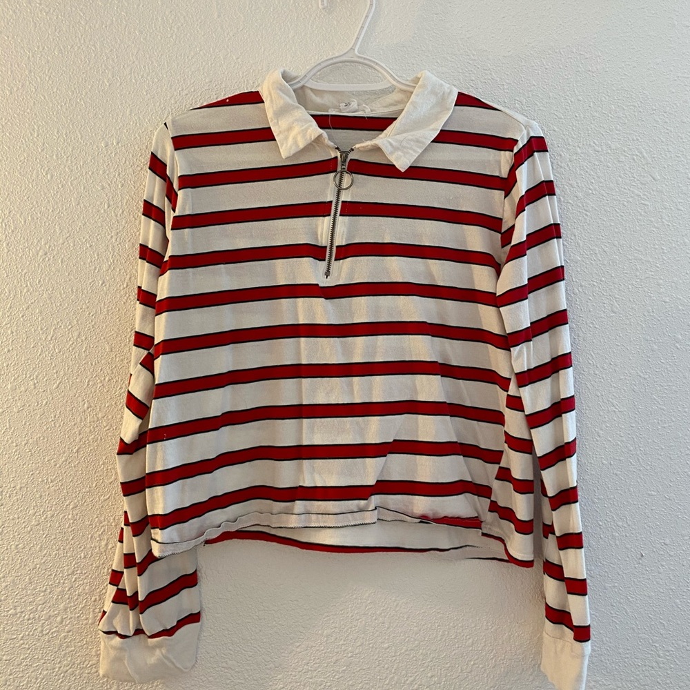 Half zip collared tee